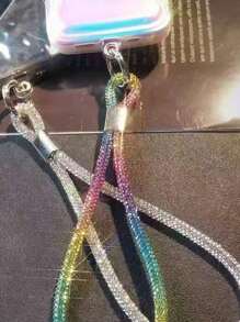 1 Stück Strass Handy Schlüsselband, modischer handlicher Handgelenkhalter, weibliches Handyhülle Dekoanhänger Geschenk für Mutter, Familie, Freunde, Geburtstag, Feiertag Handykette, Handyanhänger - Verschiedenfarbig - Übersicht 6