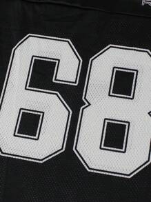 Áo thun thể thao tay ngắn cổ tròn in số họa tiết đường phố mùa hè dành cho nữ - màu đen - Xem 6