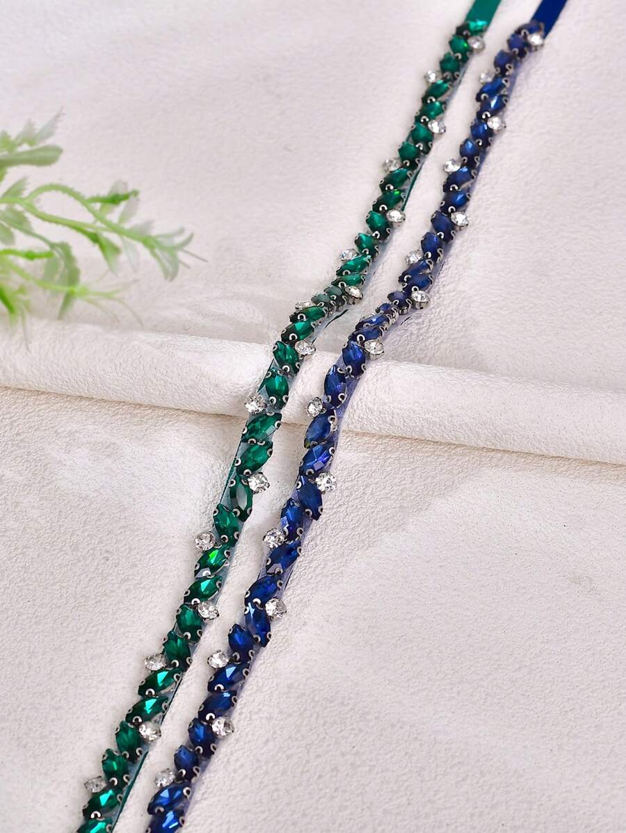 1 Pc Rhinestone Bridal Sash, Bridesmaid Dress Thin Waist Belt, Women's Daily Outfit, Party Occasion Dress Waist Accessory Valentine's Day Accessories