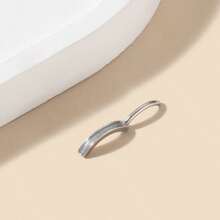 1 件不锈钢镶嵌锆石肚脐环简约反向肚脐环女士身体肚脐穿孔首饰