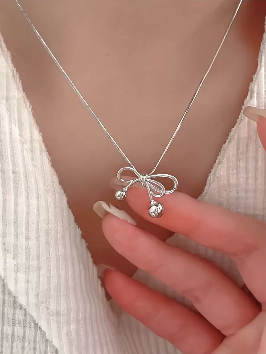 1pc colar com pingente de laço de contas elegante e moderno, adequado para mulheres usarem casualmente, em festas e festivais