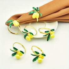 2/4/6/12pcs Napkin Rings, Lemon Shaped Napkin Ring, Decorative Napkin Rings, Dinner Napkins Rings For Wedding Decorations, Ceremony, Napkin Rings Buckles For Table Decorations, Wedding, Dinner, Party Decoration - Multicolor - View 2