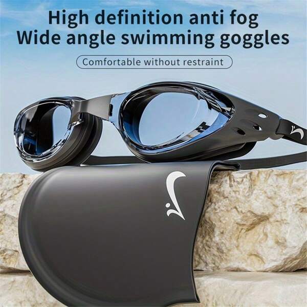 1pc New Waterproof Anti-Fog HD Swimming Goggles, Hollow Design For Swimming, Surfing, Racing