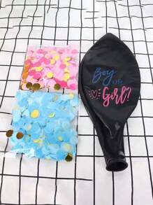Palloncino nero da 36 pollici con cerchio perfetto per la rivelazione del sesso, decorazione per feste per bambini e bambine "boy or girl"