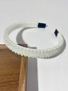 5/1 szt. damska biała ręcznie robiona opaska na głowę z pereł syntetycznych, minimalistyczna, modna, na co dzień, odpowiednia na imprezę, dla druhny, panny młodej, prezent dla kobiet, matki, ozdoba na głowę