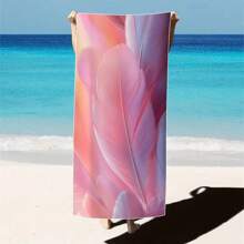 1pc Feather Pattern Extra Large Beach Towel - Soft, Light-Weight, Absorbent Polyester Bath Towel, Suitable For Travel, Swimming, Camping, Yoga, Beach Party, Fitness And Seaside Vacation, Perfect Gift For Family And Friends Mother's Day Flowers, Personalized Gifts For Mom, Last Minute Gifts, Mother's Day Ideas, Mothering Sunday Gifts, Handmade Cards For Mum, Best Mother's Day Gifts Under $50 Summer, Holiday