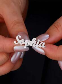 Etiqueta de identificación personalizada con nombre grabado y acabado esmerilado - Elegante broche de acero inoxidable, regalo de joyería de estilo empresarial para hombres y mujeres