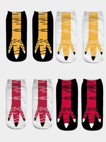 3D Digital Print Chicken Claw Socks Animalistic Paw Shaped Short Socks, No Show Socks, & Unique Design - Multicolor - View 2