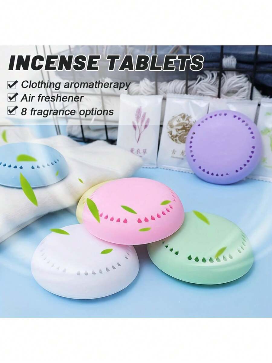 6pcs Scented Tablets + 1 Box Fragrance Lasting Tablets, Cherry Blossom & Lavender Fragrance Air Freshener Tablets - Long-Lasting Deodorizer, Suitable For Home, Car, Bathroom, Wardrobe And Cabinet - Compressed Solid Deodorizer With Extra Shell Gifts Birthday Graduation