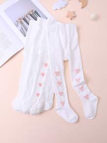 5pcs White Tight Pants For Baby Girls, Elegant Lady Style, Leggings, Suitable For Spring And Summer