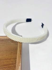 5/1 szt. damska biała ręcznie robiona opaska na głowę z pereł syntetycznych, minimalistyczna, modna, na co dzień, odpowiednia na imprezę, dla druhny, panny młodej, prezent dla kobiet, matki, ozdoba na głowę