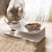 Tendry Double Elevated Cat Lover And Cat Mom Love Bowls With Non-Slip Base & Stand - Ergonomic Raised Feeding Dishes For Cervical Support - Food & Water Bowls - Essential Cat Lover And Cat Mom Love Supplies