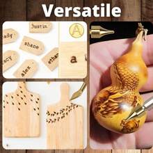 28pcs/Set Wood Burning Kit Alphabet Wood Burning Kit With 26 English Letters Carving Pyrography Pen Tips, DIY Burning Tip Wood Burning Alphabet Tips Alphabet Number Template For Embossing And Carving Crafts Wood Burning - Multicolor - View 3