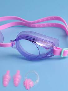 SHENYU 4pcs Professional Swimming Goggles With Nose Clip And Ear Plugs Set, Beach Essentials, Beach Accessories, Pool Float - Multicolor - View 3