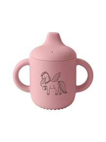 PopLittleOne 1PC硅胶婴儿吸管杯卡通图案婴儿杯子便携式婴儿水瓶固体婴儿餐具防漏婴儿奶瓶