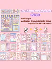 1 set de libro de pegatinas multifuncional con tema de mascotas lindas para manualidades, juegos de vestir, decoración de planificadores DIY, escenas de desafío divertido, útiles escolares, de vuelta a la escuela