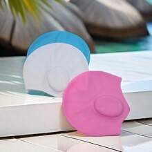 Silicone Swimming Cap, Ear Protective, Unisex Adult Fashionable Large Size Swim Cap, Beach Essentials, Beach Accessories, Pool Float - Multicolor - View 12