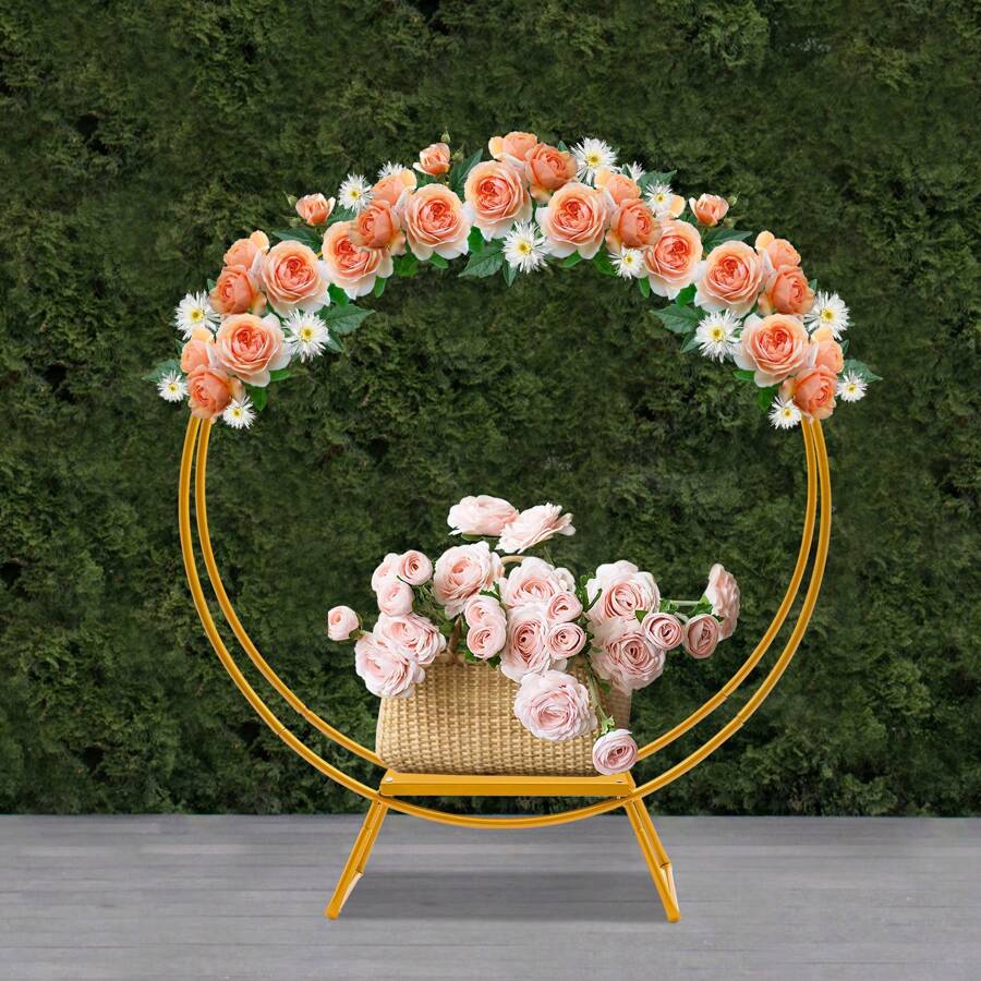 YUNRUX 80cm Cake Stand Wedding Party Flower Metal Double Pole Cake Stand Accessories - A - 查看 1