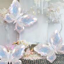 2/4 piezas Globos gigantes de mariposa transparentes y coloridos - Perfectos para fiestas con temática de cuento de hadas, bodas y aniversarios, regalos del Día de San Valentín, decoraciones de fiesta, decoraciones para el hogar