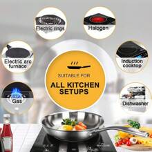 Duxtop - Sartén profesional de acero inoxidable, apta para inducción, con tecnología antigolpes, 20,3 cm - 1 - Ver 4