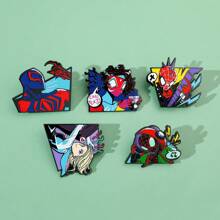 Disney 1/5 Pcs Creative Cartoon Brooch Set Personalized Fashionable Spider Man Enamel Pin Backpack Clothing Jewelry Metal Badge Accessories A Gifts For Friends