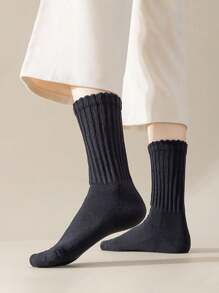 6 pares de calcetines largos para mujer de unicolor/calcetines tipo "slouch", de puño holgado, cómodos y transpirables, aptos para el Día de la Madre, pantuflas, zapatillas deportivas, zapatos de lona, uso diario