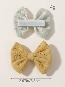 bilicaca 20pcs/Set Ditsy Floral Fabric Butterfly Hair Clips, Minimalist Cute Hairpins For Girls, Suitable For Travel & Daily Wear - Multicolor - View 6