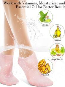Silicone Moisturizing Socks For Women Dry Cracked Feet, Soft Gel Rubber Socks, Women Foot Care Spa Pedicure Silicone Socks For Cracked Heel And Softening Rough Skin, Calluses (1 Pair)