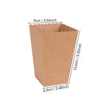 24/12pcs/1pc Brown Kraft Paper Popcorn Box, Fries Box, Candy Box, Suitable For Movie Theater, Mall, Party, Christmas