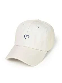 1pc Unisex Heart Embroidered Casual Baseball Cap For Daily Life