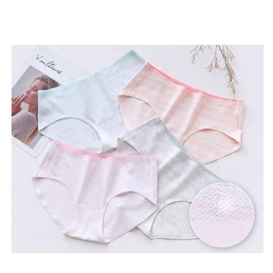 6 piezas pantaletas sin costuras niñas adolescentes calzón juvenil algodón confortable suave y cómodos bonito regalo colores surtidos unitalla 13-16 años transpirables - Multicolor - Ver 1