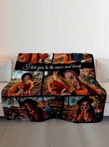 定制照片毯，定制法兰绒毯，可印照片和文字，床上用品毯，定制床毯，定制图片毯，个性化家庭照片毯，定制图像毯，个性化家庭照片毯，个性化披肩，闺蜜毯，舒适毯，家庭礼物，结婚礼物，生日礼物，送给朋友的礼物，送给她的礼物 - 9Photos-2 - 查看 6