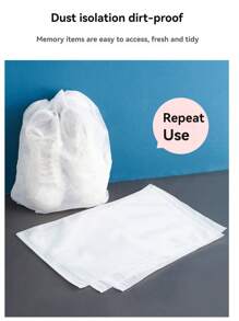 10PCS Non-Woven Shoe Bag Drawstring Storage Bag Tie-Down White Shoes Dust-Proof And Yellow Drying Bag Travel Shoe Cover