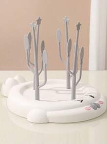 1 pièce Porte-bouteille de bébé en forme de cactus/arbre à vœux, support multifonctionnel de drainage pour biberons et tasses de bébé, étagère de rangement détachable