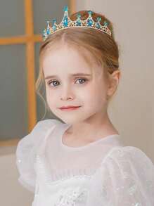 1 件女孩水晶手工公主头饰皇冠头饰，花童生日发饰 - 彩色 - 查看 10