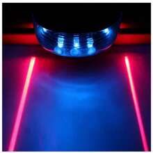 Luce posteriore per bicicletta con fascio laser parallelo di 5 LED, luce di avvertimento sicura, luce rossa e blu