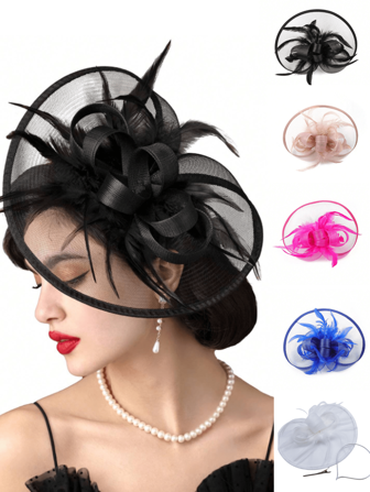 Fascinators Hats For Women Tea Party Hats 1950s Kentucky Derby Hats Feather Hair Clip For Bride Wedding Party Birdcage Veil Headband Flower 1920s Headpiece For Horse Race Vintage Hats 50s Outfit Hats 1940s Victorian Hat Pillbox Hats Accessories For Women Girl Birthday Mother's Day Gift Mini Hats Tiny Hats Mini Top Hat Mini Cap