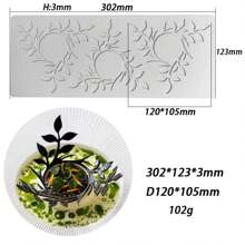 1 PIEZA Molde de encaje de hoja hueca de fondant, molde de silicona con formas de flores de hojas múltiples para decoración de pasteles, moldes de impresión de fondant para chocolate, azúcar, caramelo, magdalenas y horneado - Gris - Ver 11