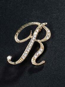 Vintage Versatile Men's English Letter Brooch, Suit Lapel Flower Badge, Unisex Fashionable Large Pin Clothing Accessory, High-End Suit Decoration, Sweater/Jacket Pins, Suitable For Parties, Weddings, Birthdays, Daily Wear, Holiday Gifts