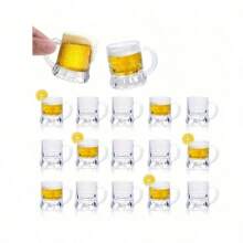 2/9/15 件迷你啤酒杯套装带手柄 - 1 盎司可重复使用的塑料小酒杯，适用于威士忌、龙舌兰酒等 - 非常适合啤酒节、烧烤、家庭聚会和酒吧 - 彩色 - 查看 9