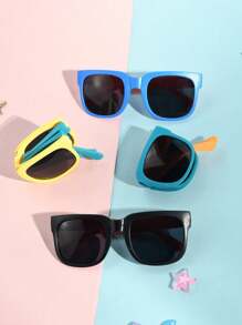 6 件/5 件/4 件/3 件/1 件儿童休闲风格拼色折叠时尚眼镜，男孩和女孩的时尚眼镜，适合日常佩戴，是送礼的理想选择