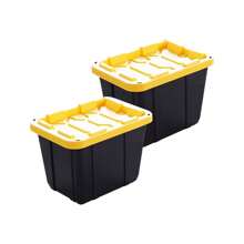 Kit 2 Cajas Almacenamiento 42L Tapa Multiusos Resitente - Amarillo - Ver 1
