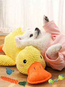 4 paquetes de juguetes para aliviar el aburrimiento para amantes de los perros y madres de perros: juguetes de peluche de pato amarillo con sonido, juguetes de masticado y limpieza de dientes silenciosos para gatos/perros, regalo para amantes de mascotas y madres de gatos/perros, juguetes de masticado para perros pequeños, medianos y grandes, juguetes trenzados para compañía y consumo físico, combinación de regalos para amantes de perros y madres de perros