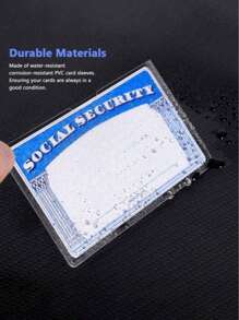 10pcs/5pcs Soft Transparent PVC Waterproof Card Holder Sleeves For Social Security Card, Medical Insurance Card, ID Card, Student ID Card, Bus Card, Membership Card, Document Organizer Pouch