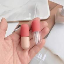 2pcs Mini Travel Foundation And Serum Dispenser Bottle With Brush - TSA-Approved, Leak-Proof, Portable Cosmetic Container For Liquid Foundation, Powder And Creams, Beige And Red Plastic Design, Travel Cosmetic Bottles Home Bathroom Decor Fall Decor - Multicolor - View 2