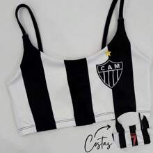 Fit Fitness Top With Straps Without Pads For Women's Gym Brazilian Yoga ATL MINEIRO - 黑與白 - 查看 1