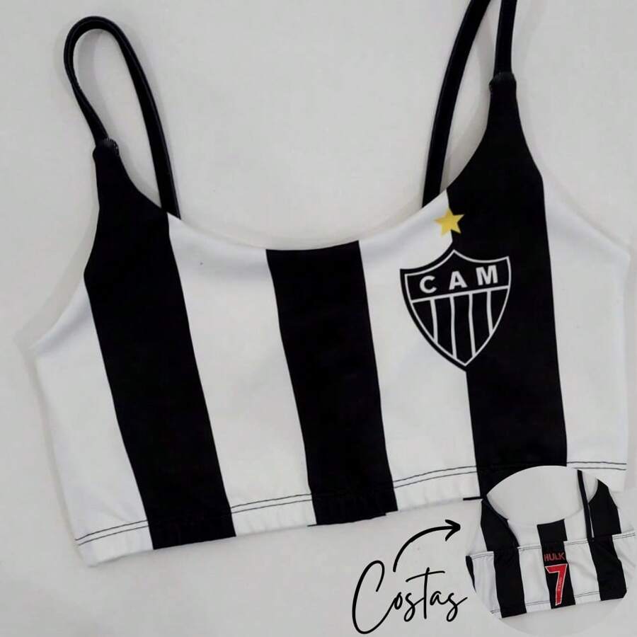 Fit Fitness Top With Straps Without Pads For Women's Gym Brazilian Yoga ATL MINEIRO - 黑與白 - 查看 1