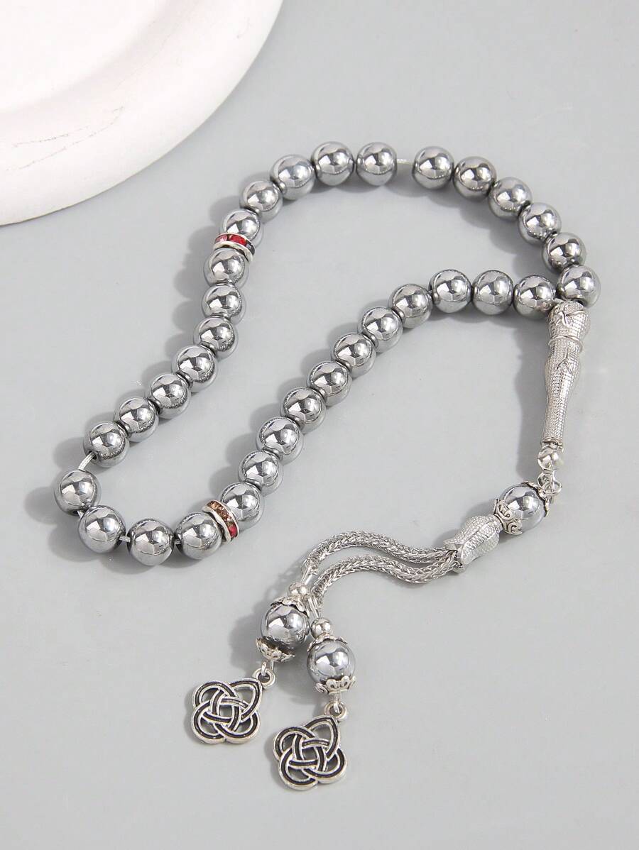 1 件复古 Tasbih 风格 33 颗珠子手链，优雅男士串珠手链，念珠礼物 - 均碼 - 查看 1