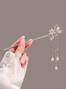 1pc Light Gold, Niche, Floral Cat's Eye, Crystal Tassel, High Class, Bohemian, Retro, Women's Hairpin, Five-Color Stone Women's Hairpin, Chinese Style Cosplay, Cute Personalized Elegant Hair Accessory, Gift For Friends And Girlfriends,Chinese Hair Sticks,Chinese Hair Accessories,Hair Sticks,Lily Of The Valley,Hair Chopsticks For Women Hair Bun Hair Bun Maker Bun Hair Piece Hair Styling Pins