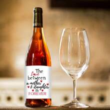 4pcs Mother & Daughter Love Wine Bottle Labels, Self-Adhesive Paper Wine Bottle Stickers, Perfect For Wine & Champagne Bottle Decoration, Funny Mother's Day & Birthday Gifts